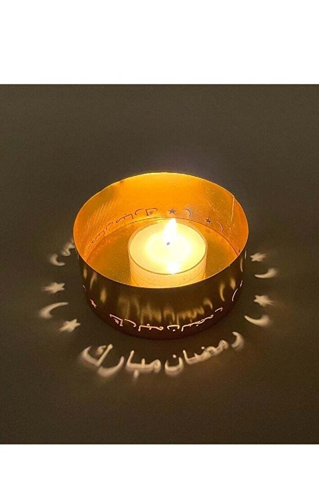 Ramadan Projection Candle Holder, Decorative Iron Candle Holder with Islamic Design, Perfect for Ra