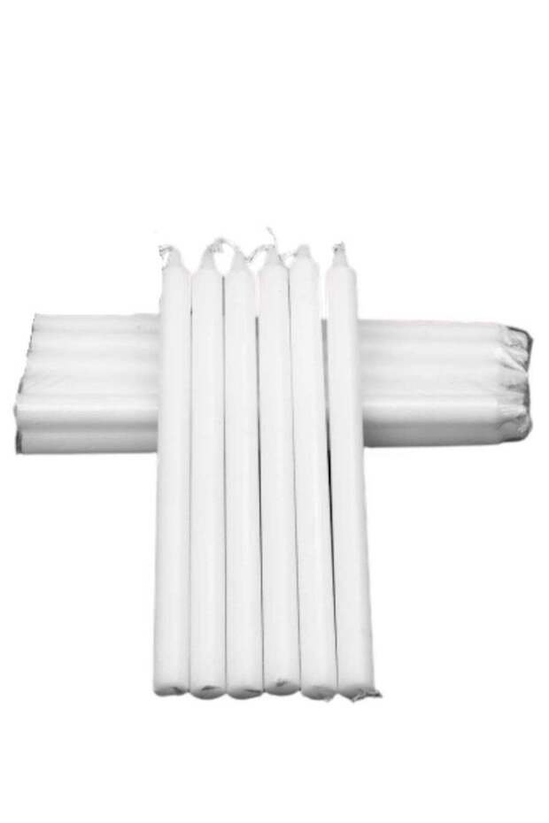 8-Piece Unscented White Long Candle for Weddings, Parties, Birthdays