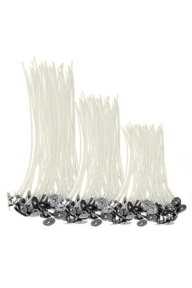 150 Pcs Candle Wicks for Candle Making Pre-Waxed Wick with Sustainers Tabs Candle Making Supplies K