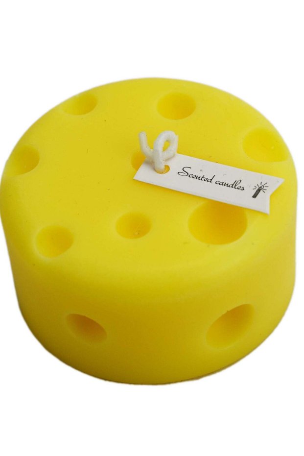 Cheese Shaped Scented Candle Lime Basil/ Aroma Candles for Home, Office, Living Room / Meditation c