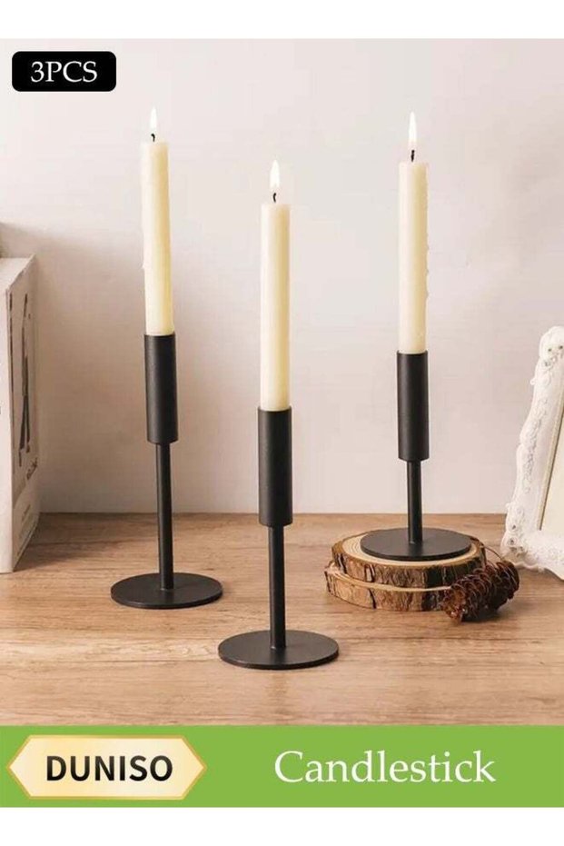 3 Pcs Candle Holders,Cone Shaped Single Head Candle Holder,Stable Structure,Used for Weddings, Dinn