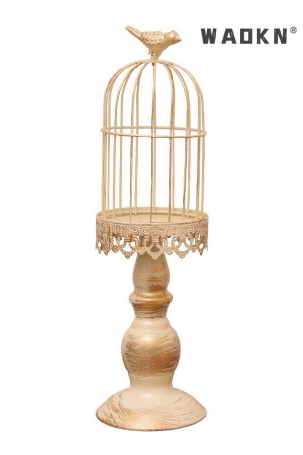 Bird Cage Candle Holders - Decorative Metal Cage Candle Lanterns for Pillar Candles Vintage Birdcag