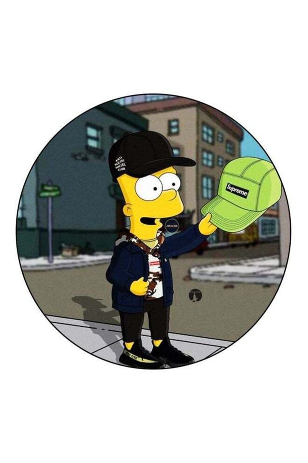 The Simpsons Printed Fridge Magnet Grey/Yellow/Black 5.5cm