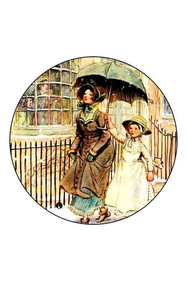 Printed Fridge Magnet Brown/Beige/Green 5.5cm