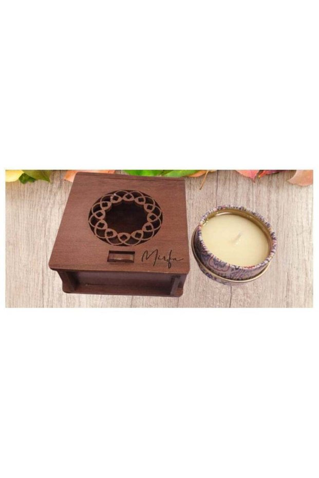 Scented Candle In Wood Crafted Box - Jasmine Haven - Small