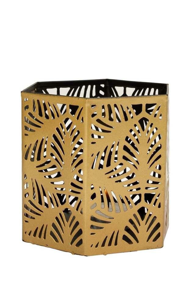 HOME TOWN Metal T-Light Votive Small Gold 10x9.5cm