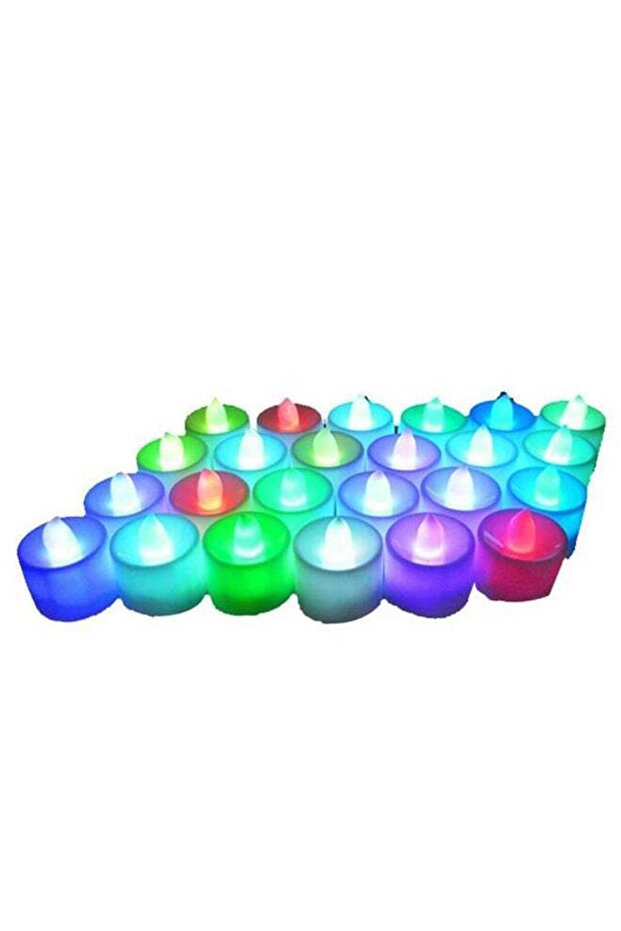 24-Piece Smokeless Electronic LED Candle Set Multicolour