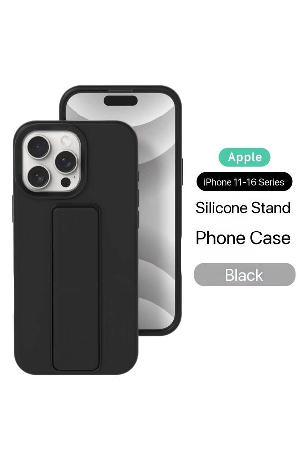 Apple iPhone 15 Pro Case – Shockproof Silicone Case, Kickstand Grip, Camera Protection, Slim Fit.