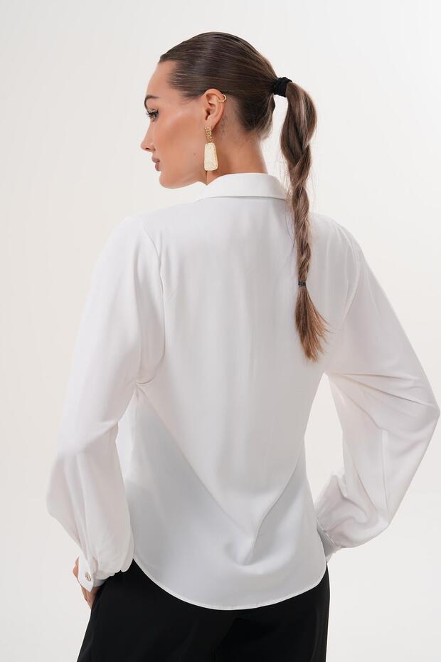 Kadın Kolye Detaylı Gömlek 255259 - - 5