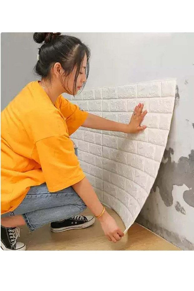 π
π
π Brick Wall Stickers - Self Adhesive, Waterproof PE Foam, White Wallpaper for Living Room, TV Wa