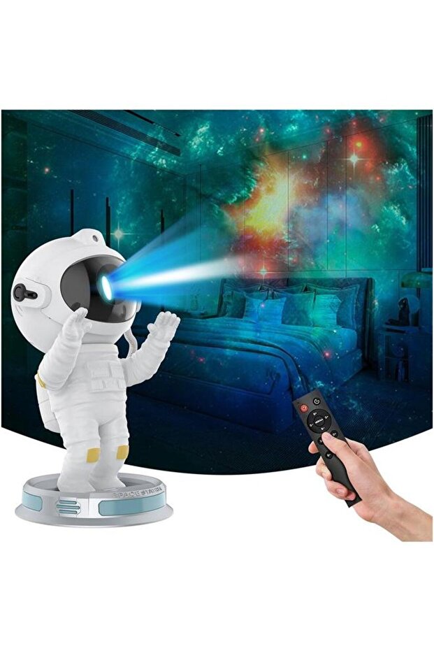 Astronaut Galaxy Projector Light With Remote Control Timer 360° Adjustable Space For Home Room Deco