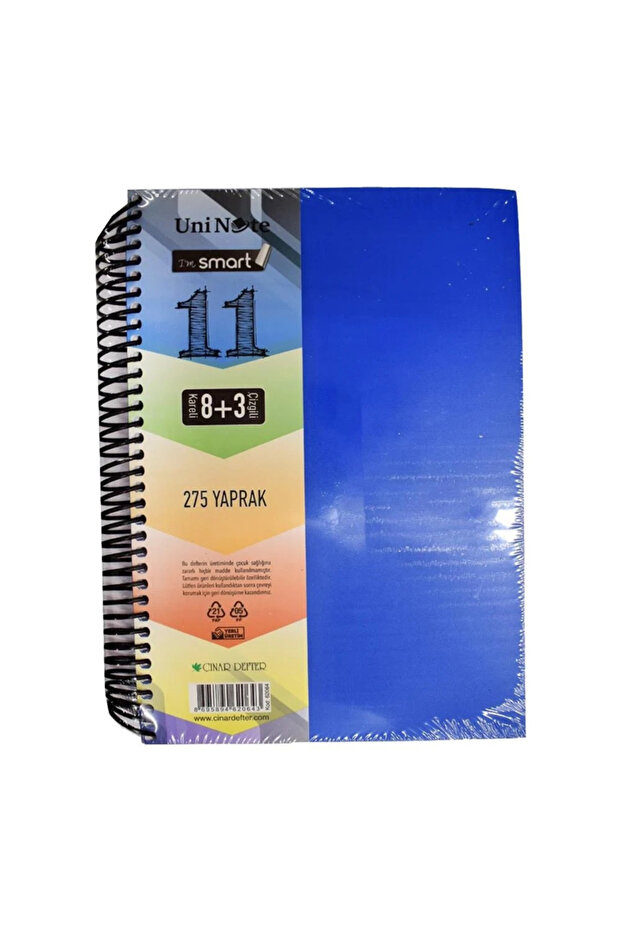 I'm Smart 275 Sheets Spiral Notebook بلاستيك A4 مع علامة مرجعية 8+3