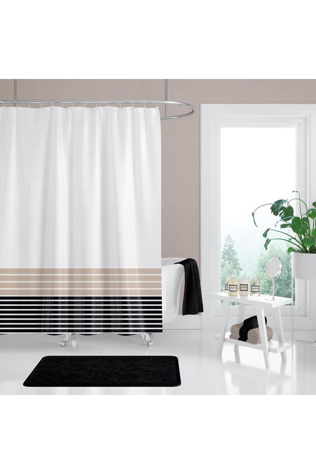 Bathroom Curtain 2X120X200 Double Wing Shower Curtain Ring Shower Cabin Curtain with Gift 2108