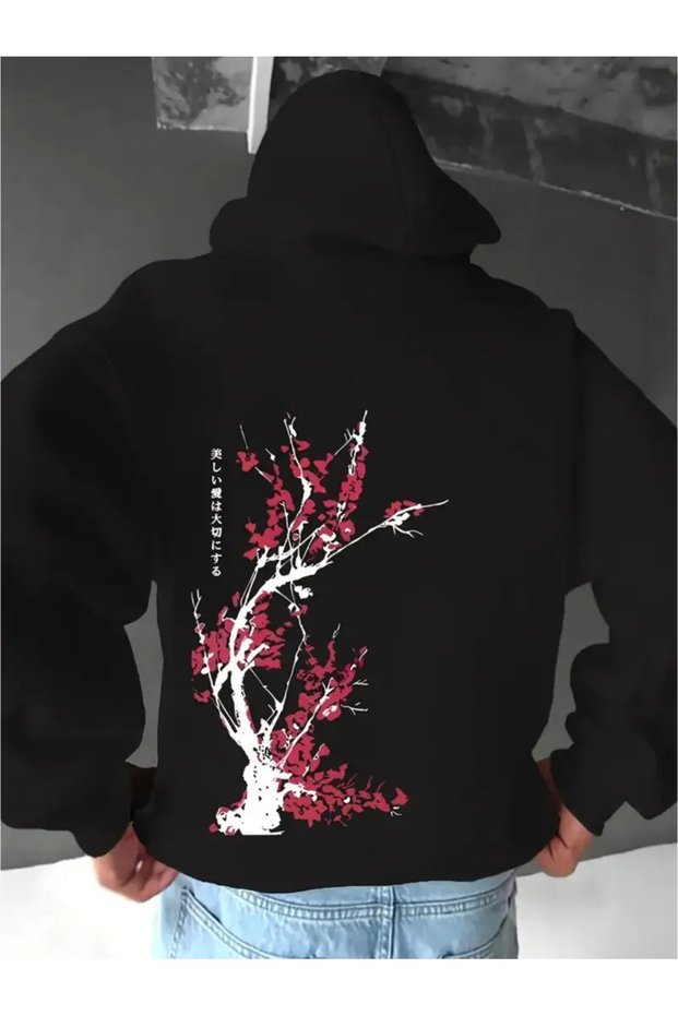 Hooded Sweatshirt Flower Pattern Themed Comfortable and Stylish Design Unisex Women Men New Season