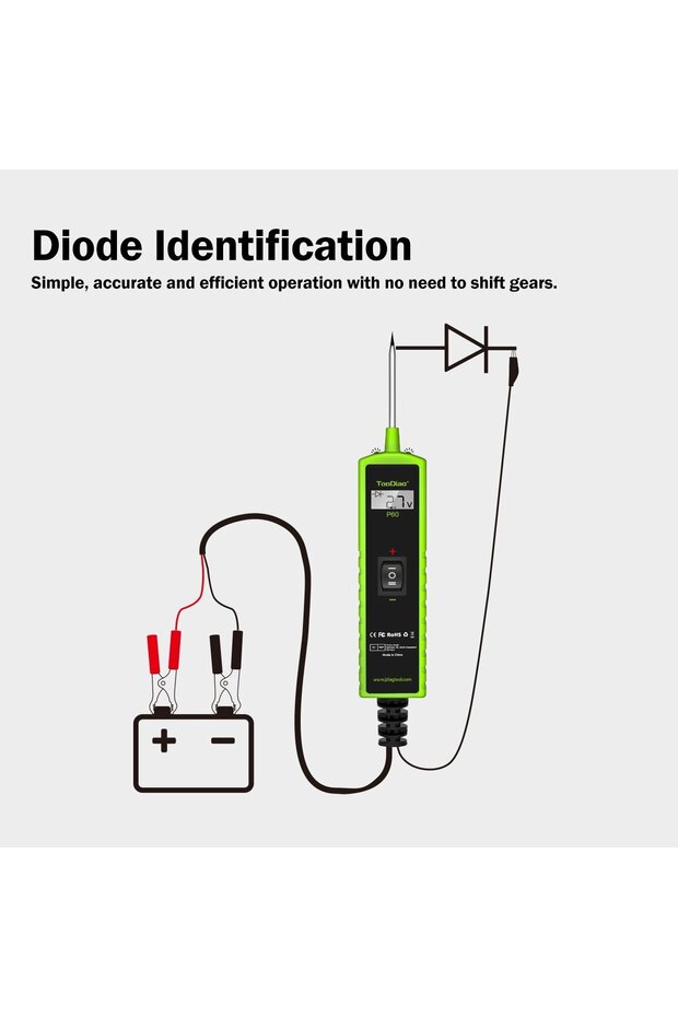 TopDiag P60 Car Electrical Circuit Tester, 6-30V, Diagnostic with LCD display, Short Circuit - 11