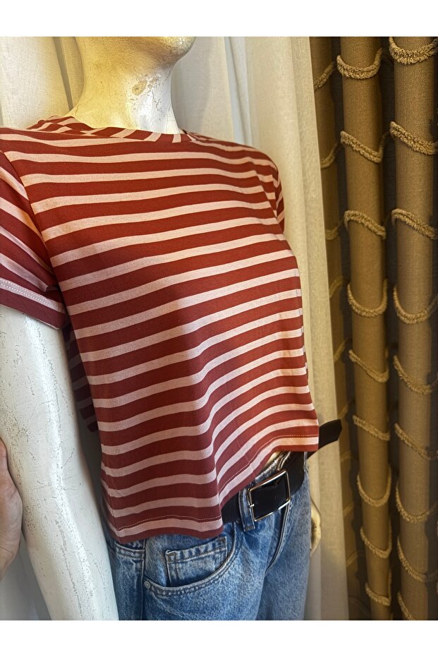 Çizgili Kadın Tshirt - 3