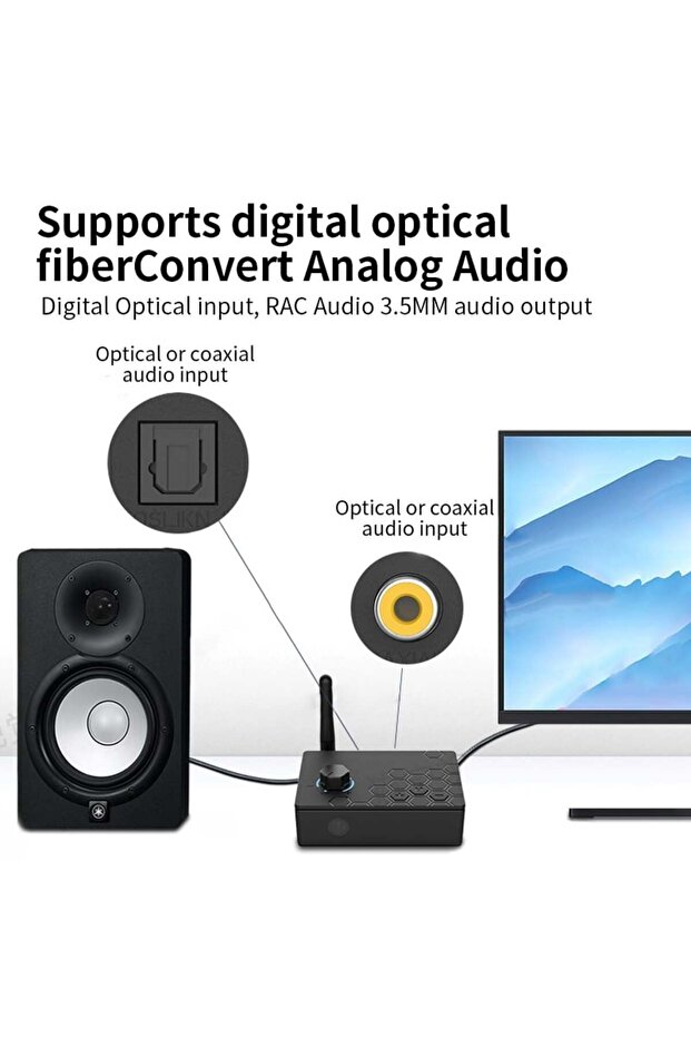 ® DAC 192KHz Digital to Analog Audio Converter with Bluetooth 5.4 and Remote Control, - 3