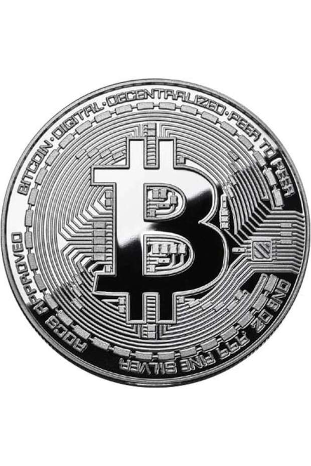 Monedă Bitcoin, Argint, NOUĂ - 2