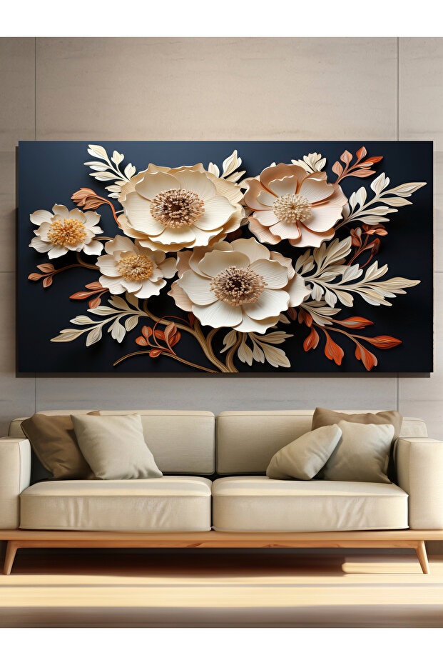 ÇİÇEK BASKILI KANVAS TABLO - 4