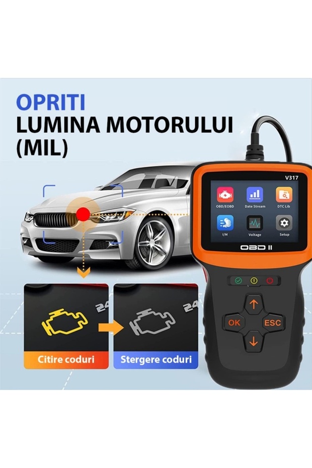 ® V317 Car Diagnostic and Scan Tool, 2.8 inch Display, Read and Erase Engine Fault Codes, - 5