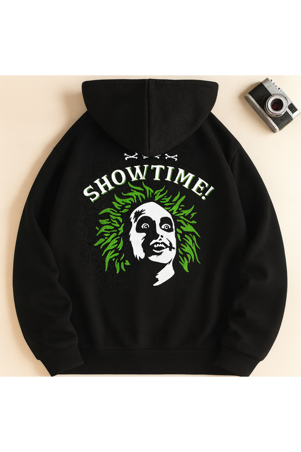 سويت شيرت للجنسين بقلنسوة مطبوع عليه Showtime مقاس كبير بثلاثة خيوط