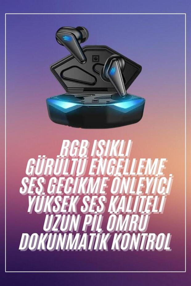 Oyuncu Kulaklığı Mikrofonlu Kablosuz Gaming Kulaklık Powerban Yüksek Ses Kaliteli - 1