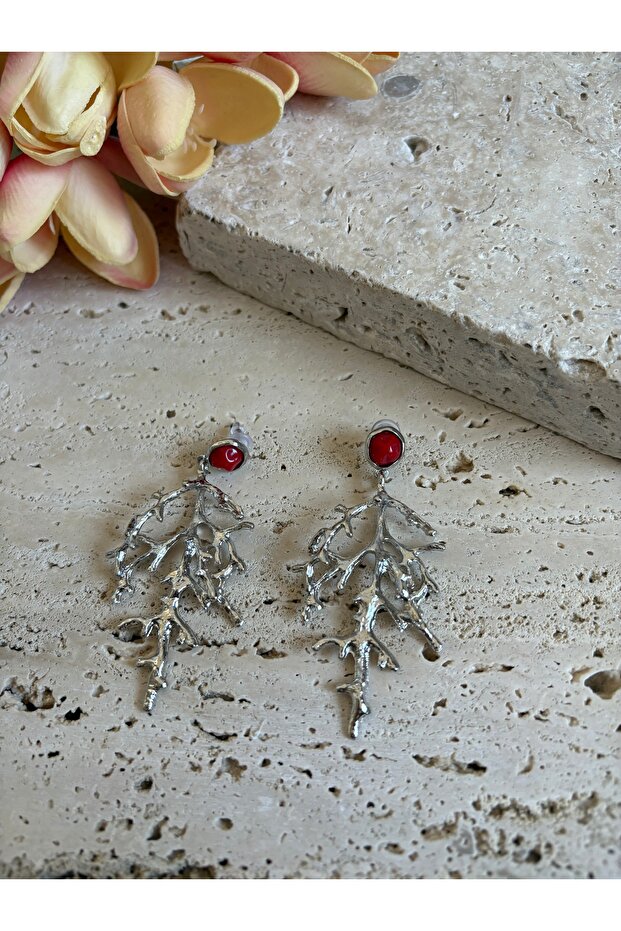 Silver Color Zra Model Branch Earrings