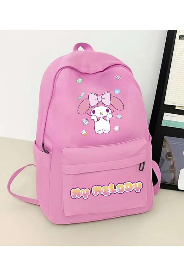حقيبة ظهر مدرسية مطبوعة من Melody Kuromi Cinnemaroll للمدرسة والدروس والدروس