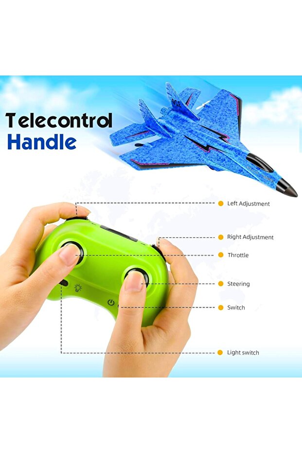 RC Plane, Remote Control Wireless Airplane Toy - F22 Fighter Model, 2.4GHz 2CH RC Plane with - 5