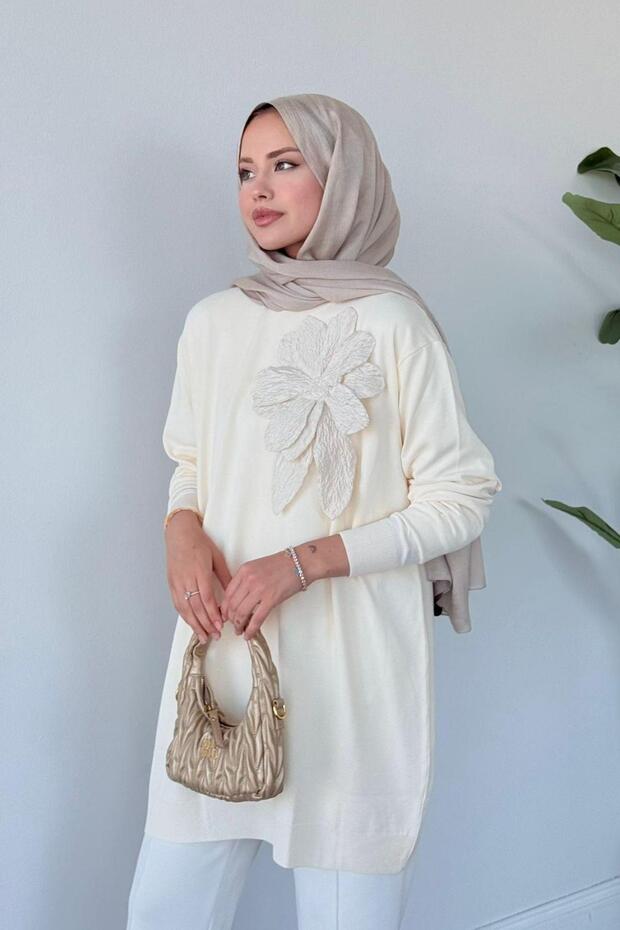 Dila Zambak Merserize Tunik Ekru - 3