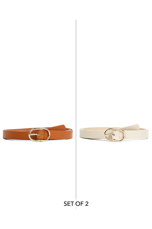 2 Pack Faux Leather Belts