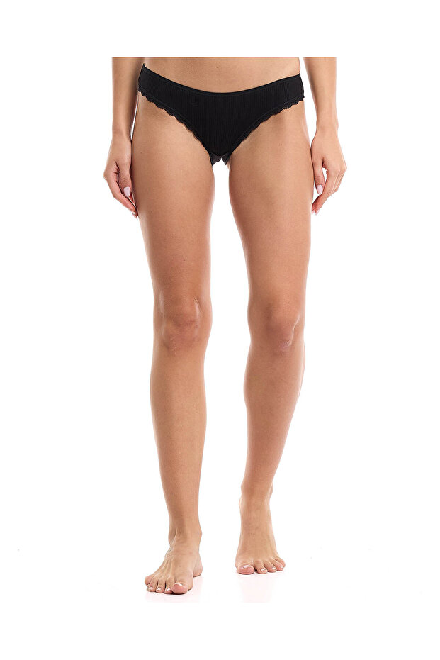 3 Pack Ribbed Bikini Briefs - 2