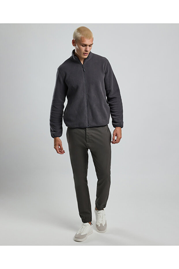 Solid Jacket with Zipper Closure - 5