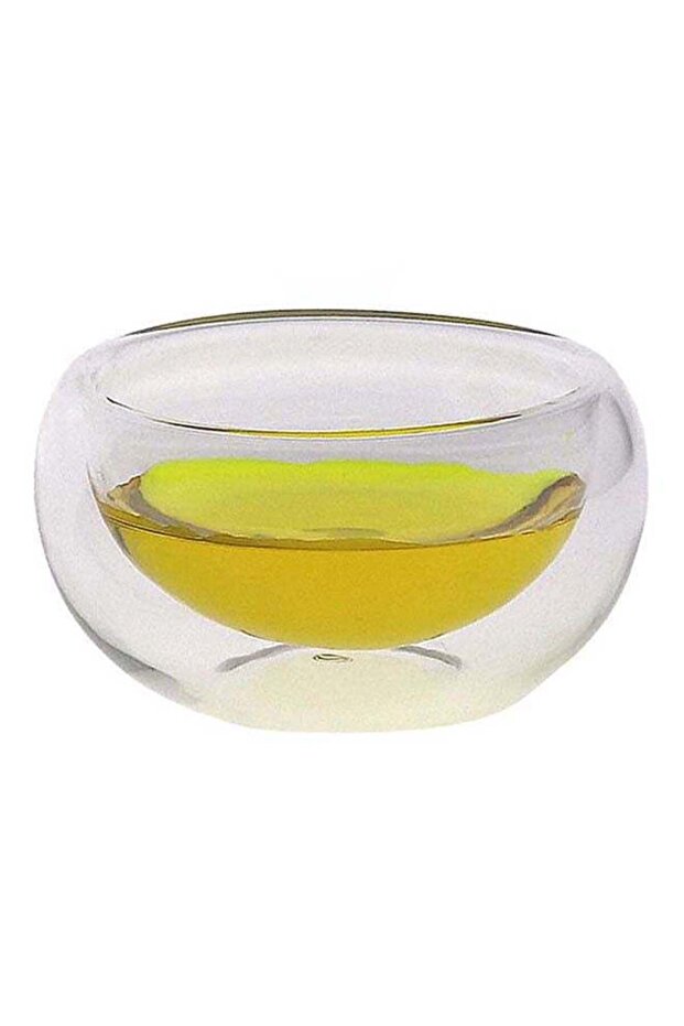 12-Piece Double Wall Glass Tea Cup Set Transparent 20ml