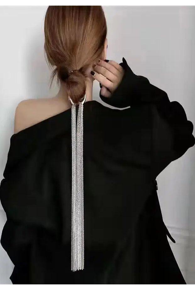 Silver Color Dangle Hair Accessory