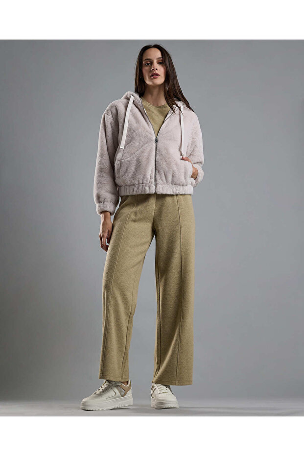 Solid Hooded Jacket with Zipper Closure - 3