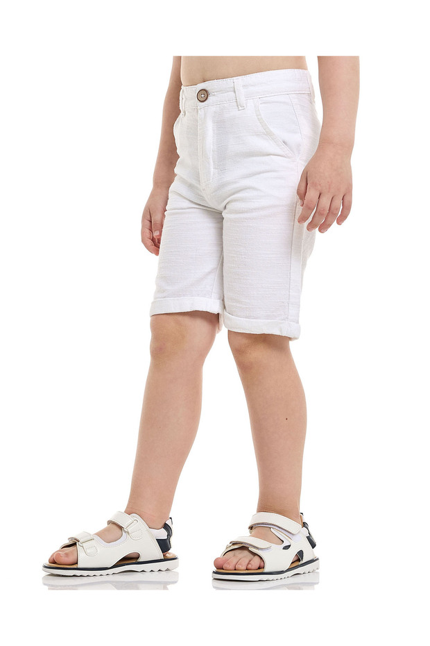 Solid Shorts with Button Closure - 3