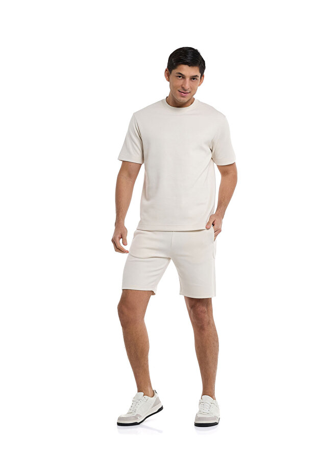 Knitted Shorts with Drawstring Waist