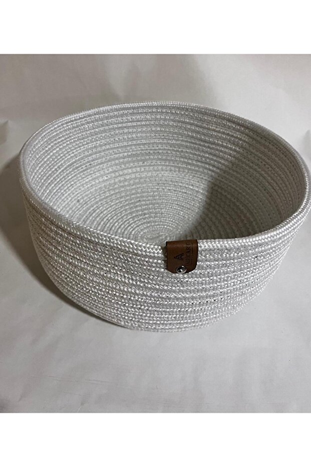 بوشا، سلة متعددة الأغراض، منظم للحمام والمطبخ، قش 25x10 كريمي