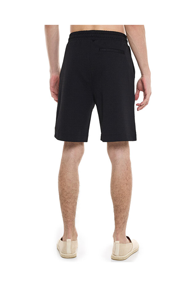 Textured Shorts with Drawstring Closure - 4