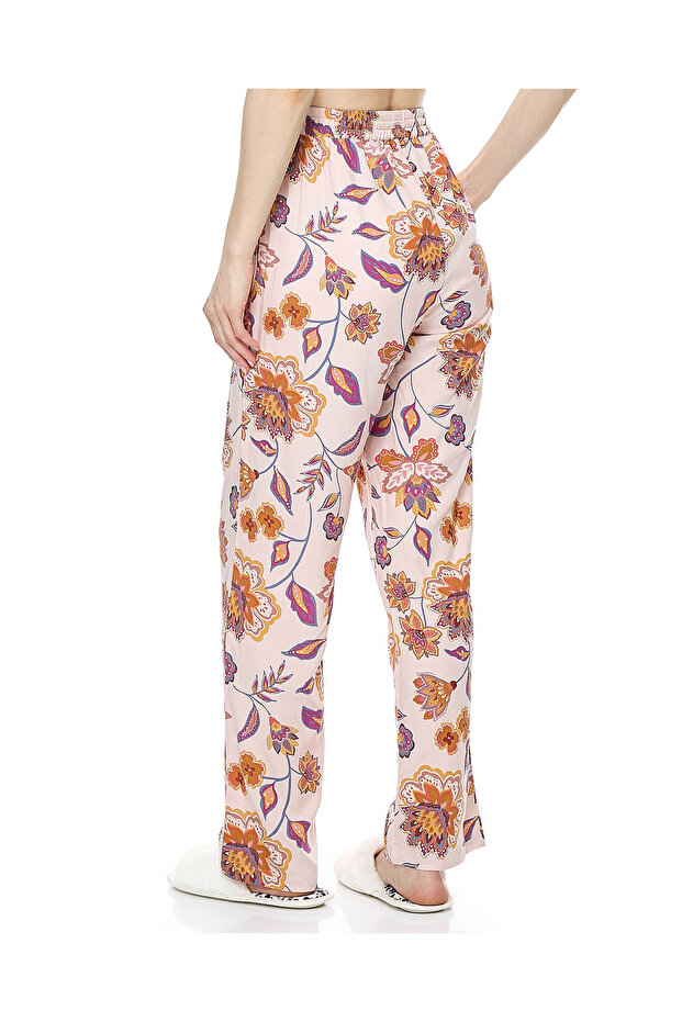 Printed Pyjama Pants With Drawstring Waist - 4