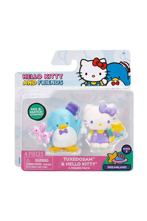 and Friends Dreamland Figür Seti – Hello Kitty & Tuxedosam 2’li Paket (Aksesuar Dahil) - 1