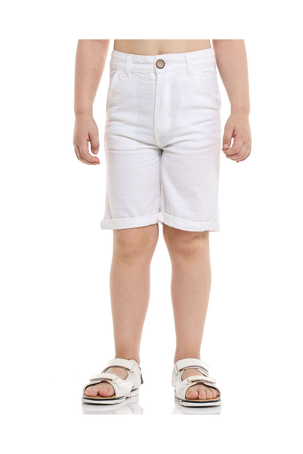Solid Shorts with Button Closure - 2