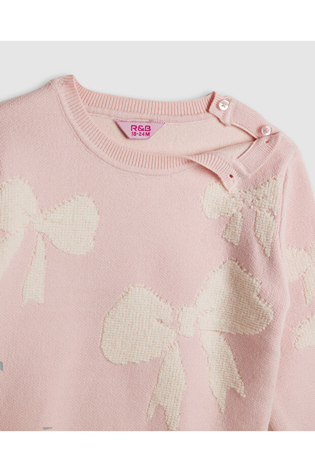 مجموعة ملابس محبوكة بنقوش فيونكة - 4