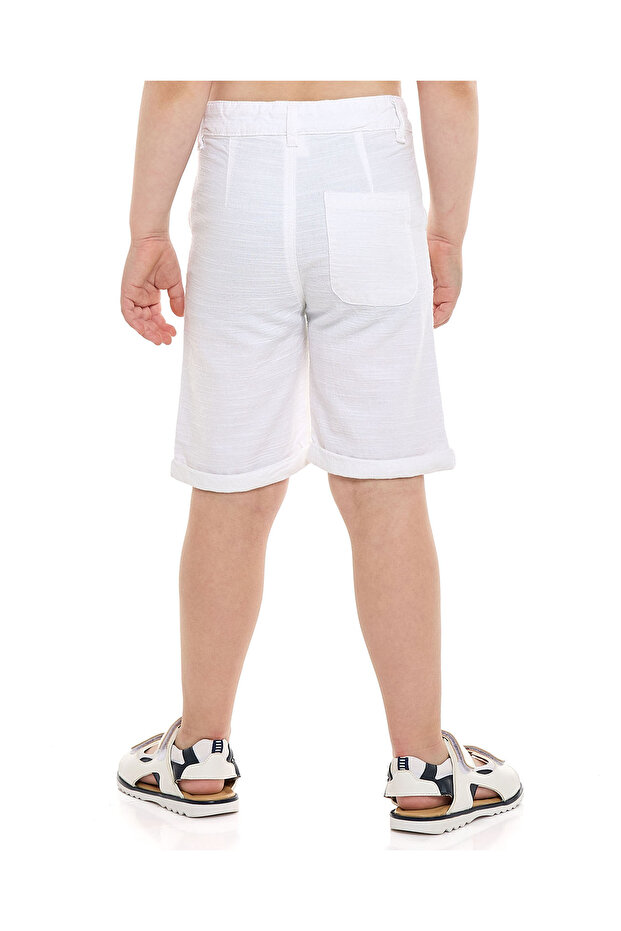 Solid Shorts with Button Closure - 4