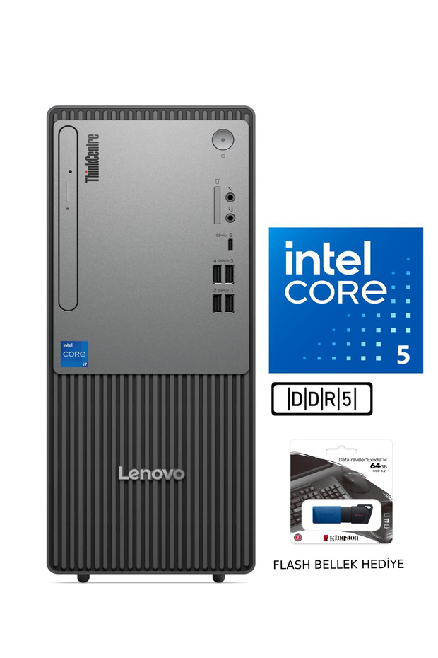 Thinkcentre Neo 50t G5 12ub000btr Core I5 13400-32GB Ddr5 Ram-512GB WİNDOWS 11 PRO + 23,8'' Monitör - 2