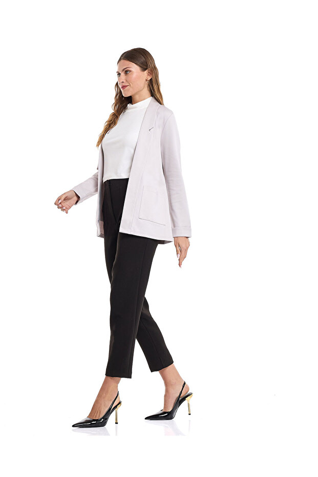 Solid Tapered Fit Trousers