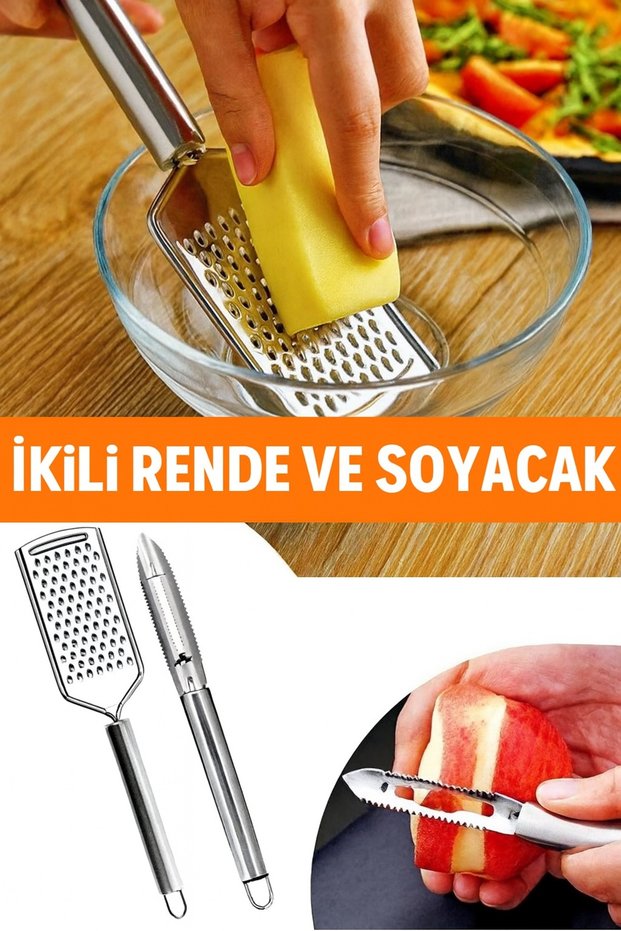 Stainless Steel Grater and Peeler Penir Chocolate Ginger Potato Lemon Grater and Peeler Set of 2