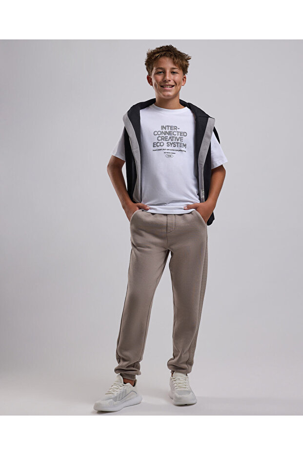 Printed T-Shirt with Crew Neck and Short Sleeves