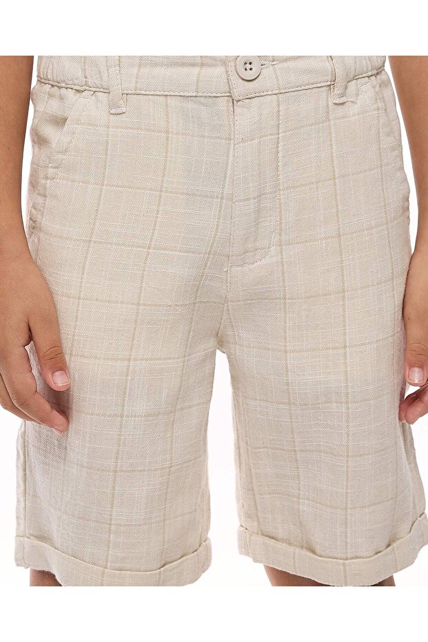 Woven Shorts with Button Closure - 5